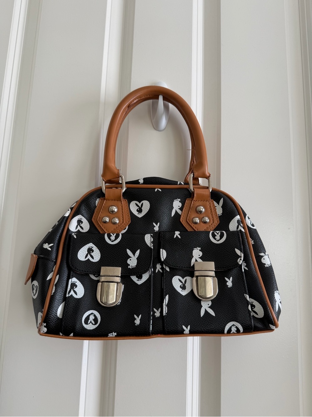 Playboy Bunny Monogram Vintage Logo Y2K Purse in Black and White